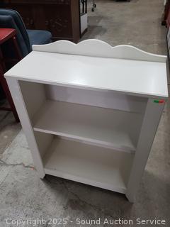 White Finish Single Shelf Bookcase
