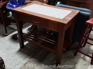 Granite Top Single Drawer Table 