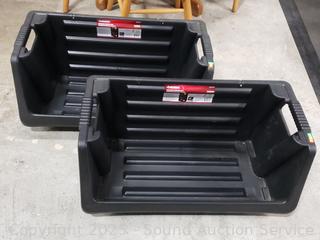 Pair of Husky Stackable Storage Bins