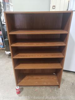Oak Finish 4-Shelf Bookcase