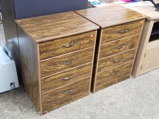 Pair of Simulated Wood Grain Finish 4-Drawer Chests