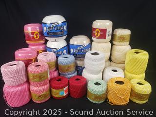 Assorted Spools of Crochet/Knitting Thread