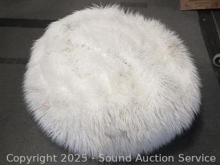 White Faux Fur Lounge Bean Bag Chair