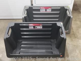 Pair of Husky Stackable Storage Bins
