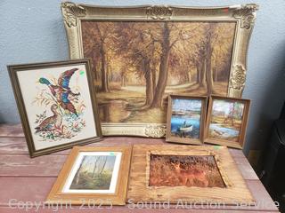 6pc Nature, Wildlife Original, Foil, Photo, Needlepoint Artwork