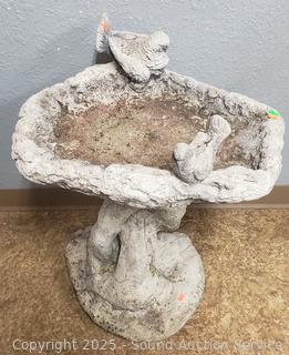 2pc Concrete Birdbath 