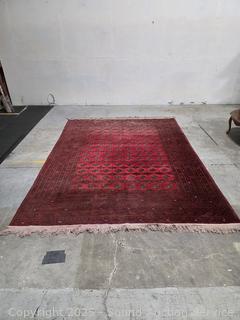 Vintage Red Wool Hand Tufted 11'7" x 8'2" Rug