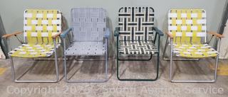 4 Aluminum Folding Lawn Chairs