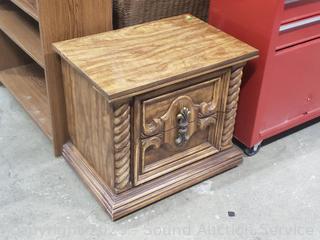 2 Drawer Wood Grain Finish Nightstand
