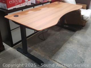 Nice Medium Finish Adjustable Height Desk