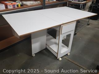 White Laminate Finish Sewing/Quilting/Task Table