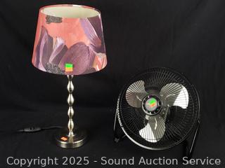 18" Table Lamp & 10" Personal Fan 