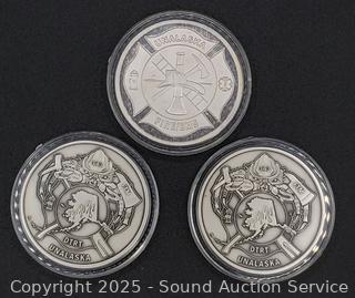 3 .999 Fine Silver 1 Troy Ounce Fire Fighter Medallions
