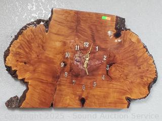 Wood Slab Quartz Wall Clock 
