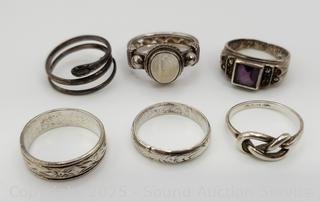 6 Sterling Rings S:6,6.5&7