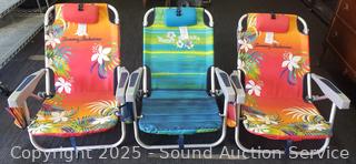 3 Tommy Bahama Packable Beach Lounge Chairs