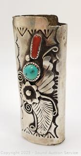 Native Sterling Silver, Jasper, Turquoise Lighter Case