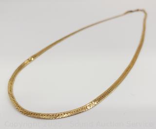 14K Gold Italian 16" Flat Chain Necklace
