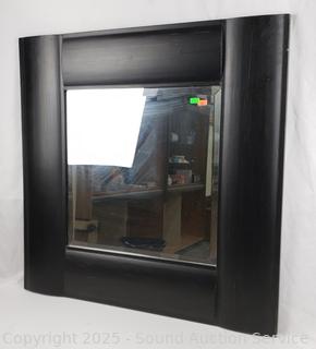 Black Wood Framed Beveled Mirror 