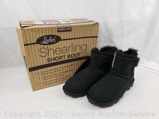 Women's Kirkland Black Shearling Short Boots S:8