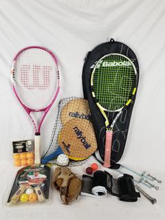 Tennis Racquets, Paddles, Ping Pong Balls & Net