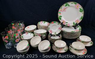 57pc Franciscan Desert Rose Fine China Dish Set