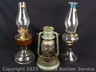 3 Vintage Oil Lanterns 