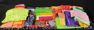 Box of Assorted Sewing Quilting Material