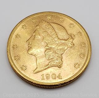 1904-S Double Eagle Liberty Head $20 Gold Coin