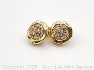 Vintage 1980 Tiffany & Co 18K Gold & Diamond Earrings