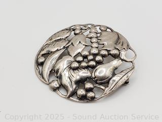 Vintage Sterling Art Nouveau Brooch