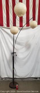 Bronze Finish 3-Light Paper Shade Floor Lamp