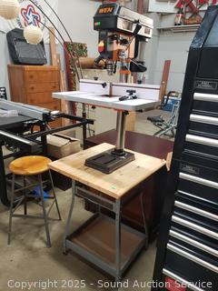 Wen 10" Drill Press w/Stand & Mounted Jig Box