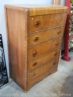 Vintage Waterfall 5-Drawer Dresser