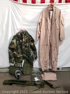 Assorted Military Apparel, Accessories