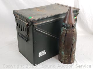 Ammo Tin w/Inert Artillery Shell