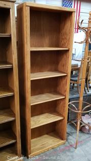 Underhill Furn. Oak 4-Shelf Bookcase