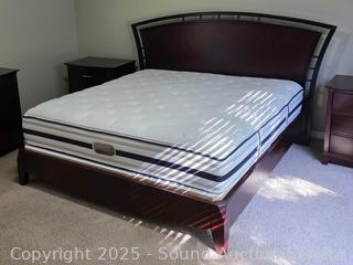 King Cherry Bed w/Beautyrest Mattress