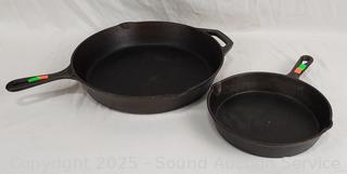2 Cast Iron 8" & 12" Skillets