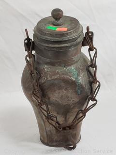 Antique Copper Pot w/Hanging Chain & Hook