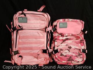 2 Pink Tactical Backpacks