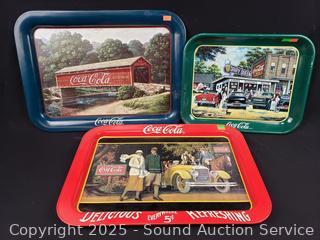 3 Coca-Cola Tin Trays