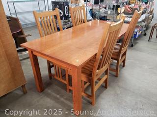 Mission Style Oak Dining Table w/4 Chairs