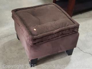 2pc Brown Upholstered Ottoman