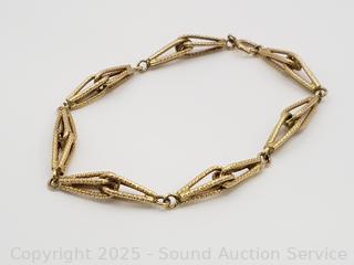 14K Gold 7" Art Deco Bracelet