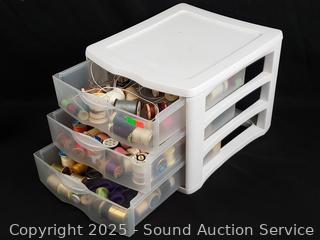 3-Drawer Organizer Full of Sewing Thread