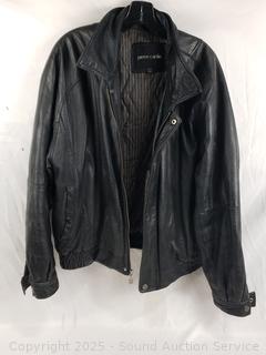 Pierre Cardin Black Leather Jacket S:L