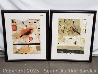 2pc Bird Print Artwork