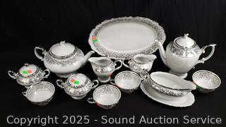 Winterling Bavaria Fine China Platinum Trim Cups & Saucers