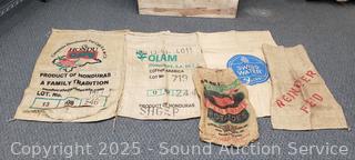 5 Burlap Coffee Bags 